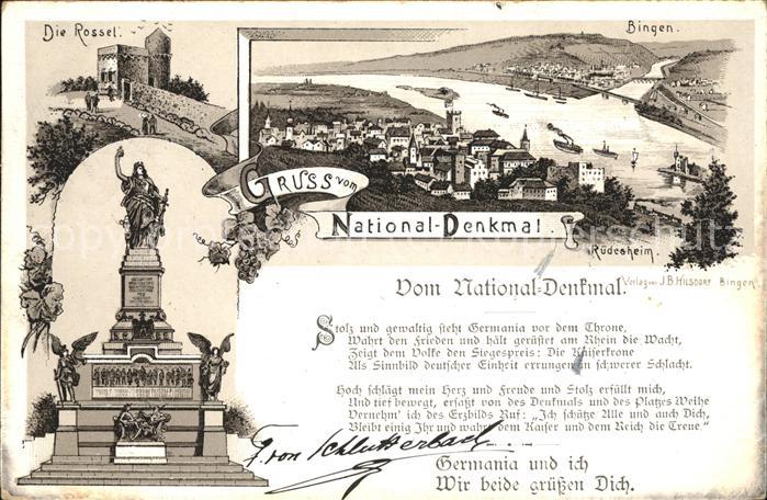 Bingen Rhein Nationaldenkmal Die Rossel Blick auf Bi