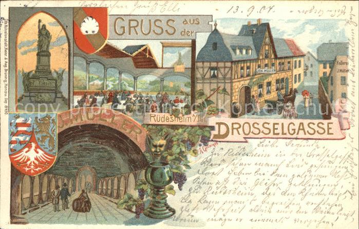 Ruedesheim Rhein Drosselgasse Nationaldenkmal Weingut Mü