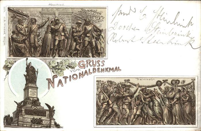 Ruedesheim Rhein Nationaldenkmal Reliefs Heimkehr Abschied