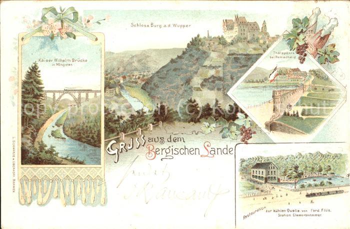 Bergisches Land Kaiser Wilhelm Brücke Schloss Burg Wupp