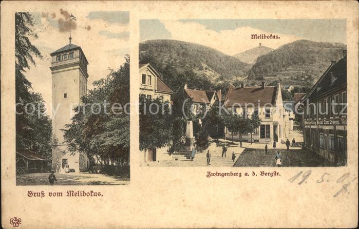 Zwingenberg Bergstrasse Dorfpartie Melibokus