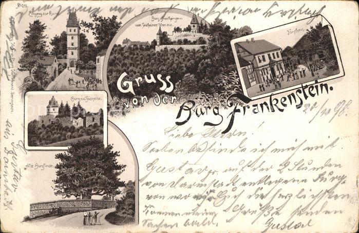 Muehltal Hessen Burg Frankenstein Eingang Südseite Alte