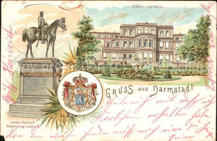 Darmstadt Denkmal Grossherz Ludwig IV Wappen Gros