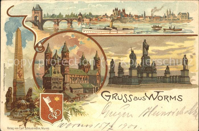 Worms Panorama Ludwigdenkmal Dom Lutherdenkma