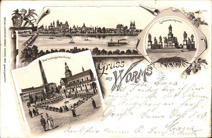 Worms Panorama Ludwigdenkmal Lutherdenkmal