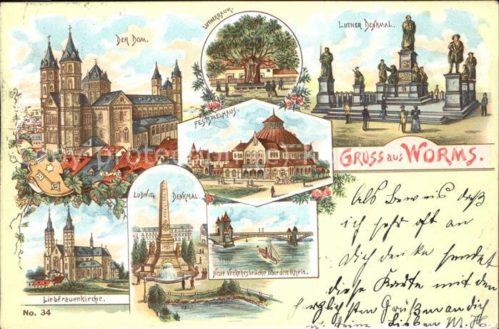 Worms Ludwigsdenkmal Dom Lutherdenkmal Festsp