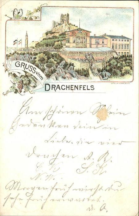 Koenigswinter Ruine Drachenfels mit Hotel