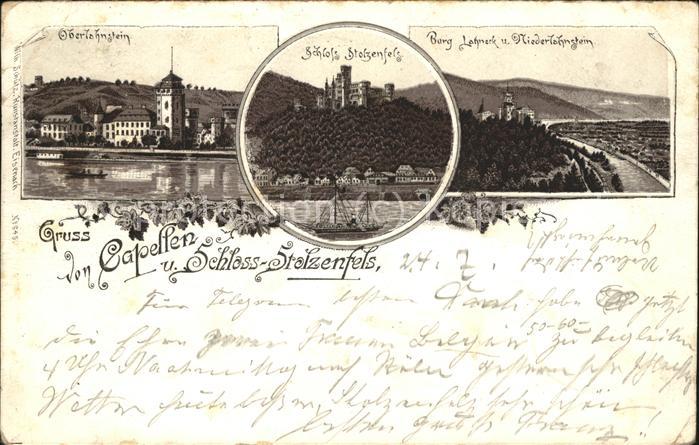 Oberlahnstein Ortsblick Schloss Stolzenfels Burg Lahn