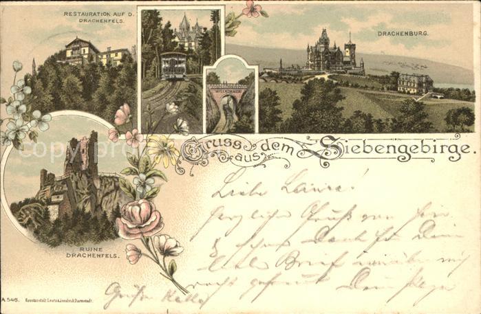 Koenigswinter Ruine Drachenfels mit Restauration Drac