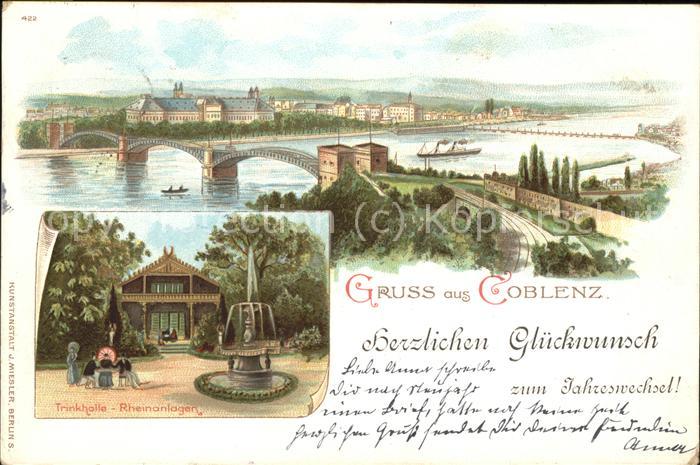 Coblenz Koblenz Rheinpanorama Trinkhalle Rheinanlagen B