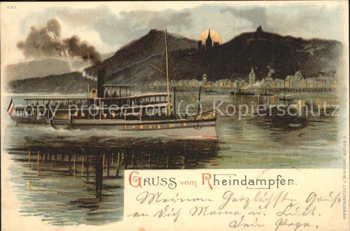 Koenigswinter Panorama mit Rheindampfer