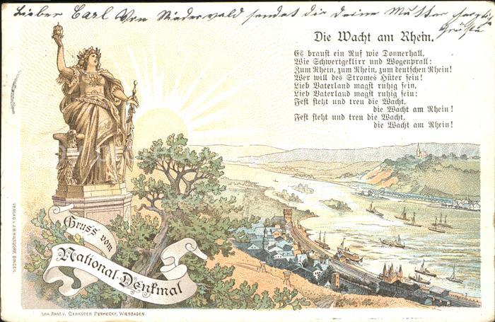 Ruedesheim Rhein Nationaldenkmal Rhein Panorama