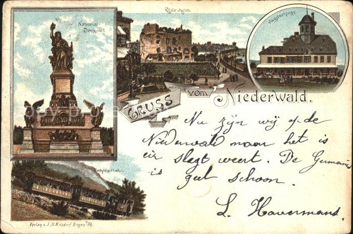 Ruedesheim Rhein Nationaldenkmal Teilansicht Jagdschloss