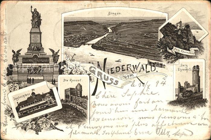 Ruedesheim Rhein Nationaldenkmal Bingen Jagdschloss Die