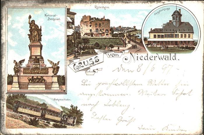 Ruedesheim Rhein Nationaldenkmal Strassenpartie Jagdschl