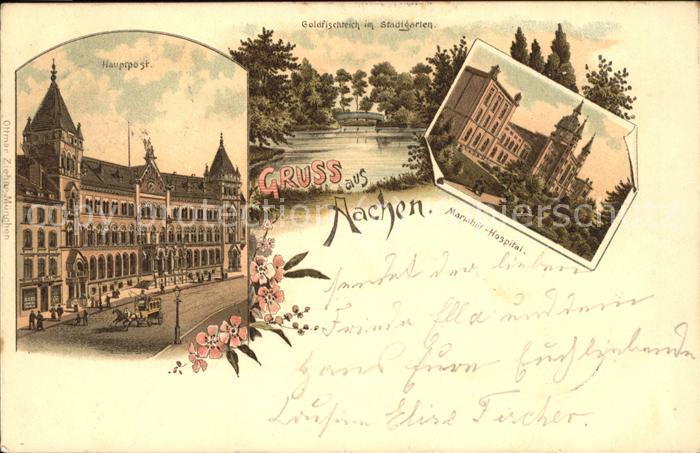 Aachen Hauptpost Goldfischteich Stadtgarten Ma