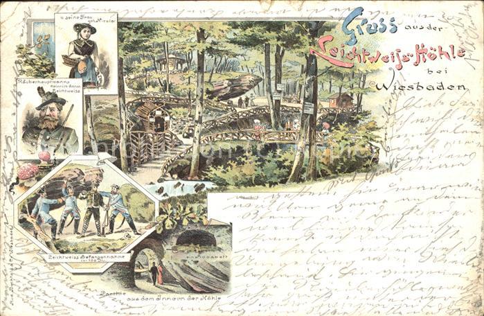 Wiesbaden Raeuberhauptmann Leichtweiss mit Frau Gefangennahme Leichtweiss Hoehle