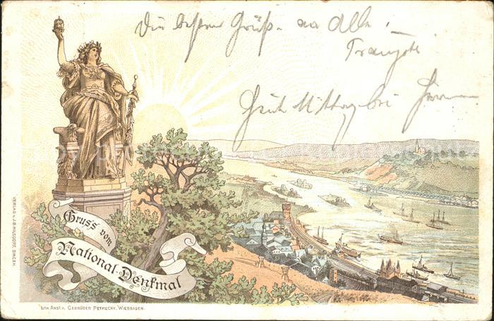 Ruedesheim Rhein Nationaldenkmal Rhein Panorama