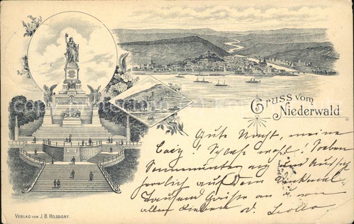 Ruedesheim Rhein Nationaldenkmal Rhein Panorama