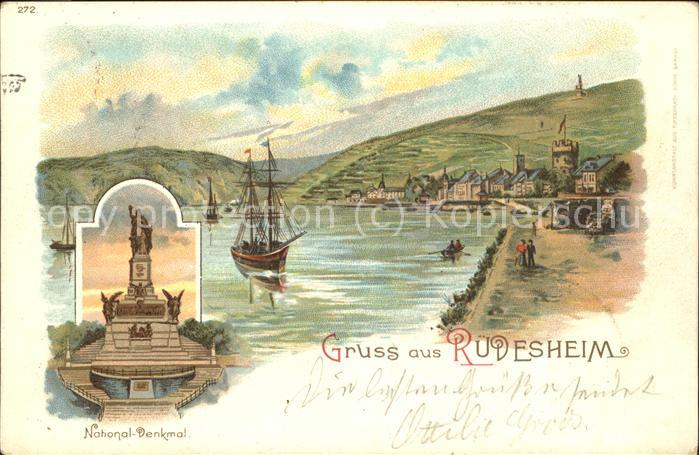 Ruedesheim Rhein Nationaldenkmal Rheindampfer Panorama