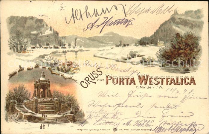 Porta Westfalica Panorama mit Kaiser Wilhelm Denkmal