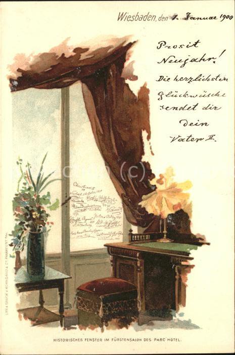 Wiesbaden Hist Fenster im Fürstensalon des Parc H