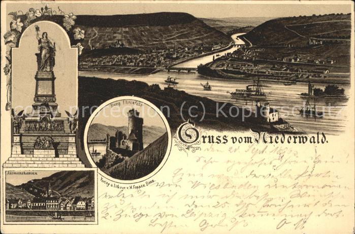 Ruedesheim Rhein Nationaldenkmal Bingen Assmannshausen B