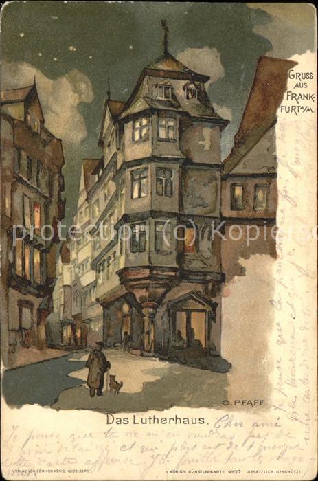 Frankfurt Main Das Lutherhaus Kuenstlerkarte