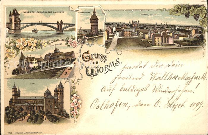 Worms Totalansicht Neue Verkehrsbrücke Dom Fe