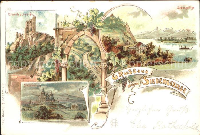 Siebengebirge Panorama vom Rolandsbogen Drachenburg R