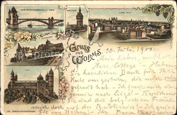 Worms Neue Verkehrsbrücke Wasserthurm Dom Fes