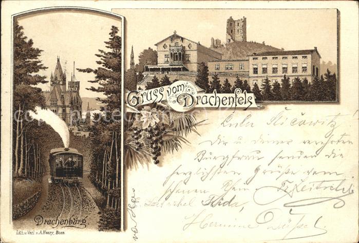 Drachenfels Ruine Drachenfels Restauration Drachenburg Bergbahn