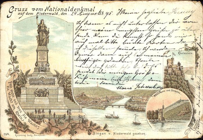 Ruedesheim Rhein Nationaldenkmal Bingenblick Rheinstein