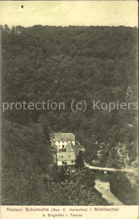 Singhofen Restaurant Schulmühle Mühlbachtal