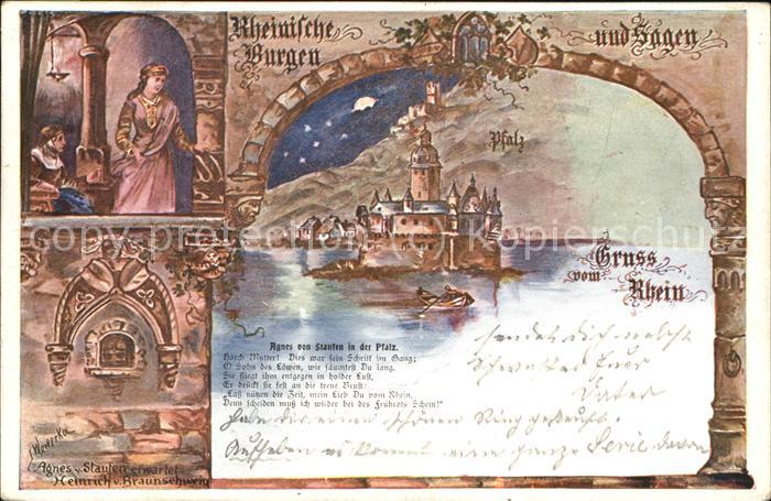 Kaub Die Pfalz Künstlerkarte