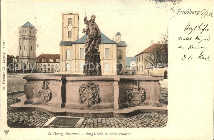 Friedberg Hessen St.Georg-Brunnen Burgkirche Wasserturm