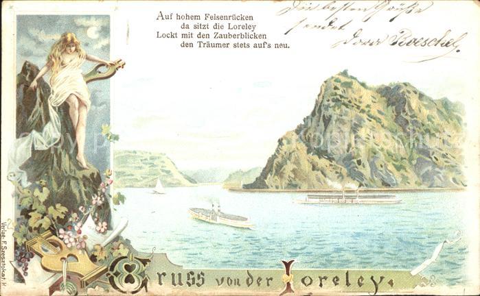 Loreley Lorelei Loreley Jungfrau Künstlerkarte
