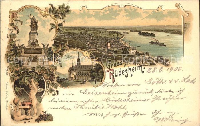 Ruedesheim Panorama Rhein Kapelle Denkmal