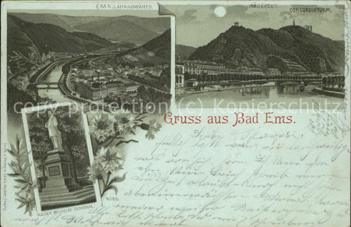 Bad Ems Concordiaturm Panorama Lahn Kaiser Wilh