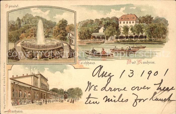 Bad Nauheim Teichhaus Ruderboote Sprudel Kurhaus