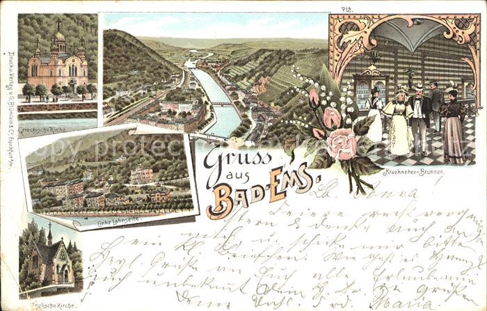 Bad Ems Panorama Griechische Kirche Englische K