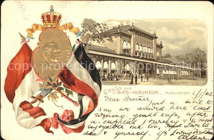 Bad Nauheim Kurgarten Porträt Prägdruck