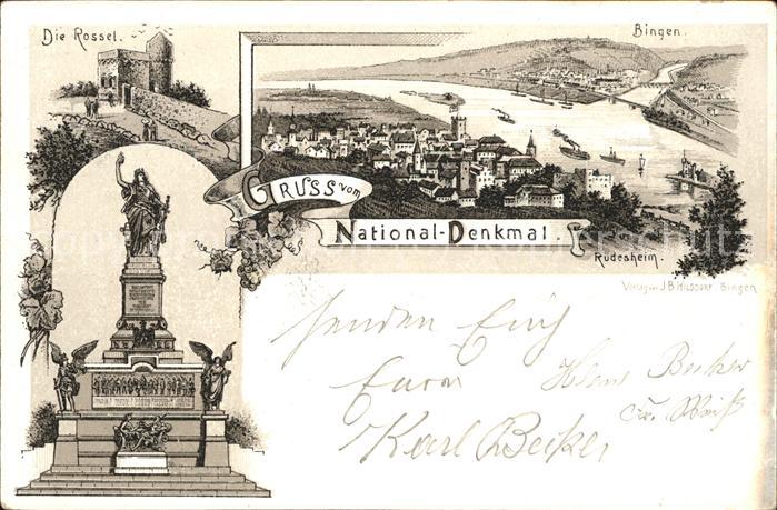 Ruedesheim Nationaldenkmal Bingen Rheinpanorama Die Rossel