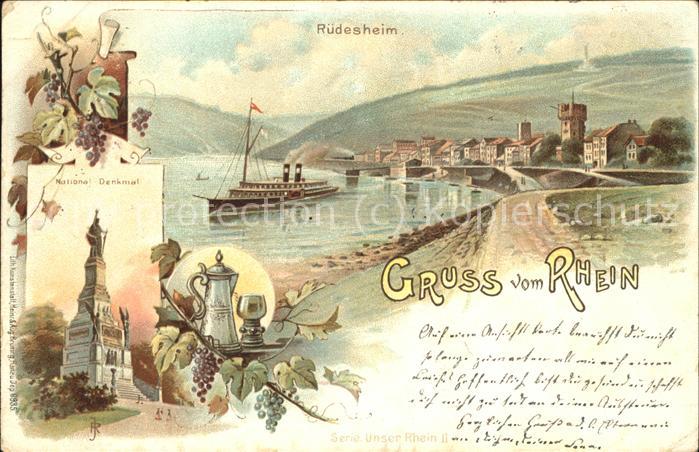 Ruedesheim Rheinpanorama Nationaldenkmal