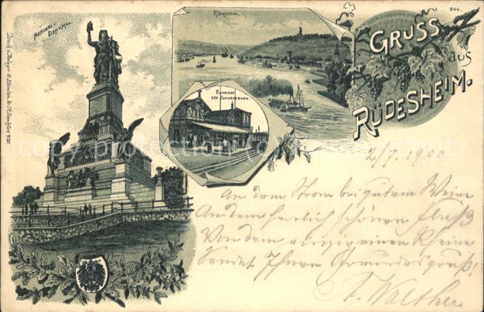 Ruedesheim Rheinpanorama Nationaldenkmal