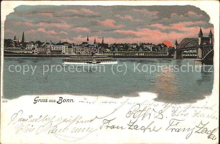 Bonn Rhein Rheinpanorama Bruecke Schiff