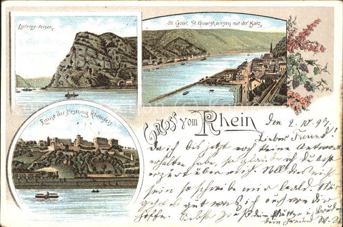 St Goar St. Goarshausen Katz Rheinpanorama Ruin