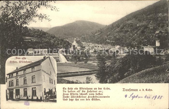 Dausenau Panorama Historisches Wirtshaus