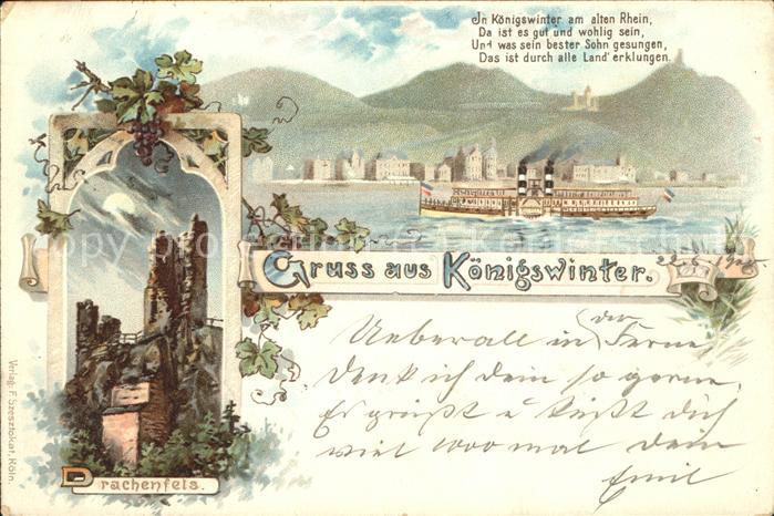 Koenigswinter Rheinpanorama Drachenfels