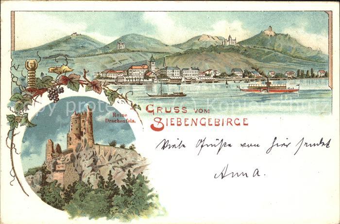 Koenigswinter Rheinpanorama Ruine Drachenfels